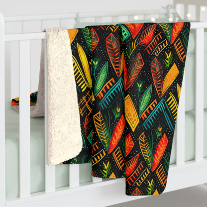 Kujichagulia Waves Sherpa Fleece Blanket