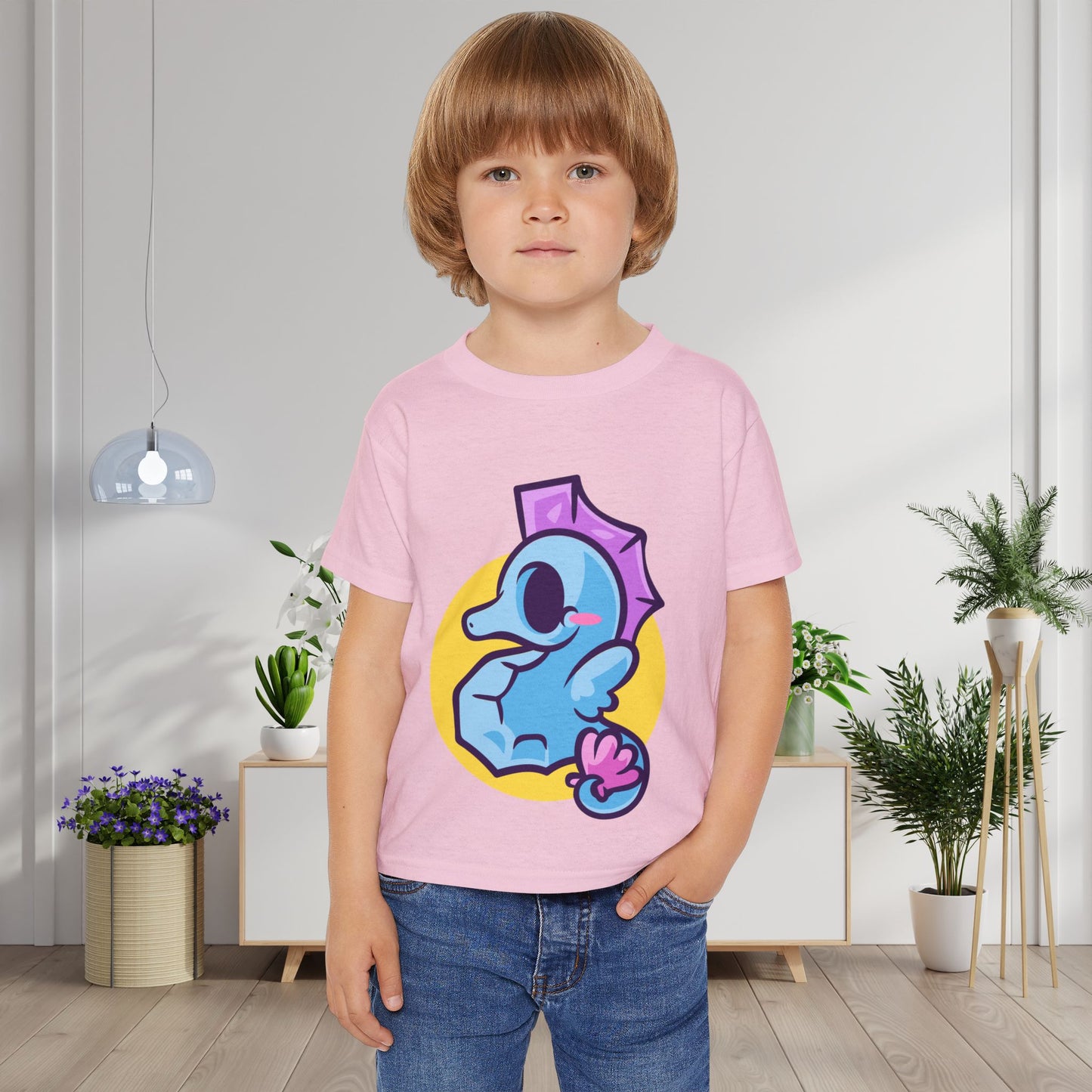 Cute Seahorse (Blue) Heavy Cotton™ Toddler T-shirt