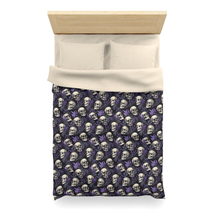 Midnight Lavender Skulls Microfiber Duvet Cover