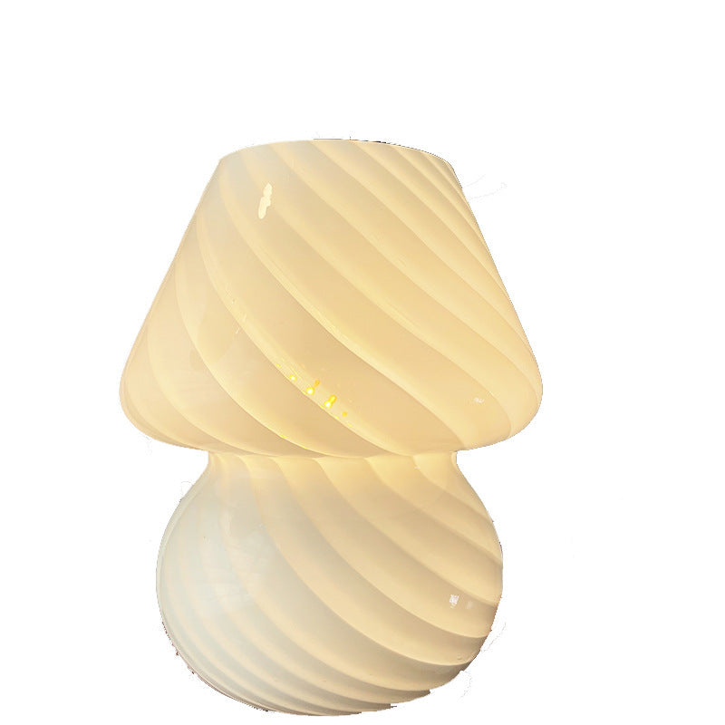 White Glass Retro Bedside Lamp