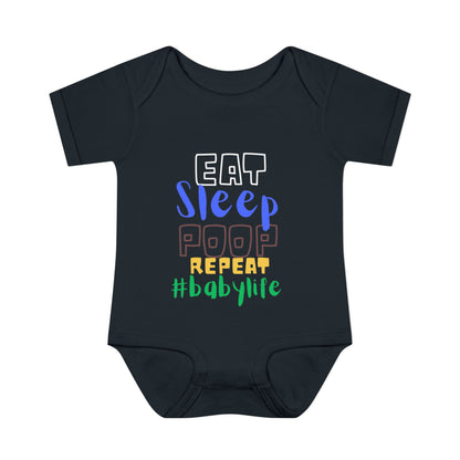 Eat Sleep Poop Repeat #babylife Infant Baby Rib Bodysuit