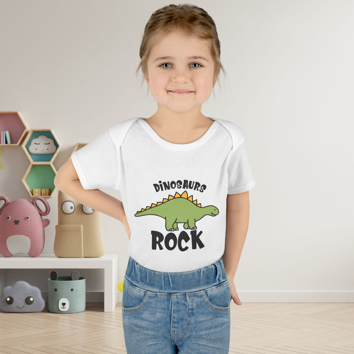 Dinosaurs Rock Baby Rib Bodysuit