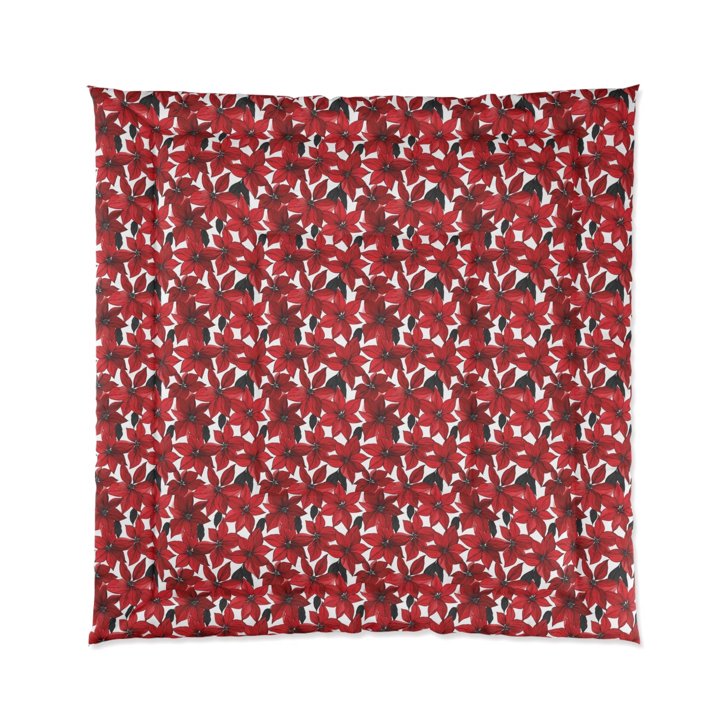 Inked Poinsettias Sketch Comforter