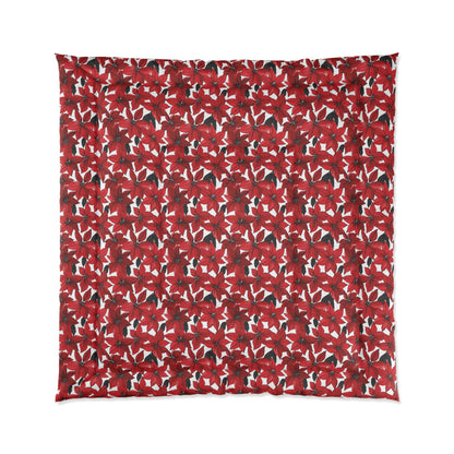 Inked Poinsettias Sketch Comforter