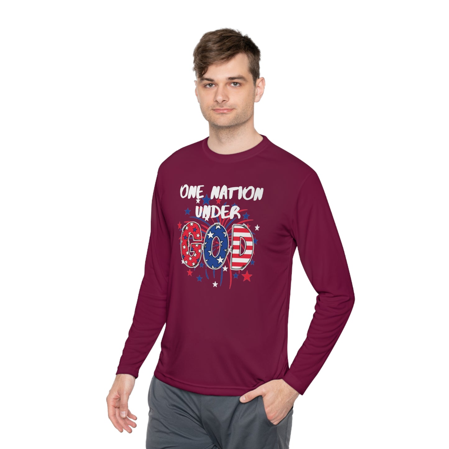 One Nation Under God Unisex Lightweight Long Sleeve Tee