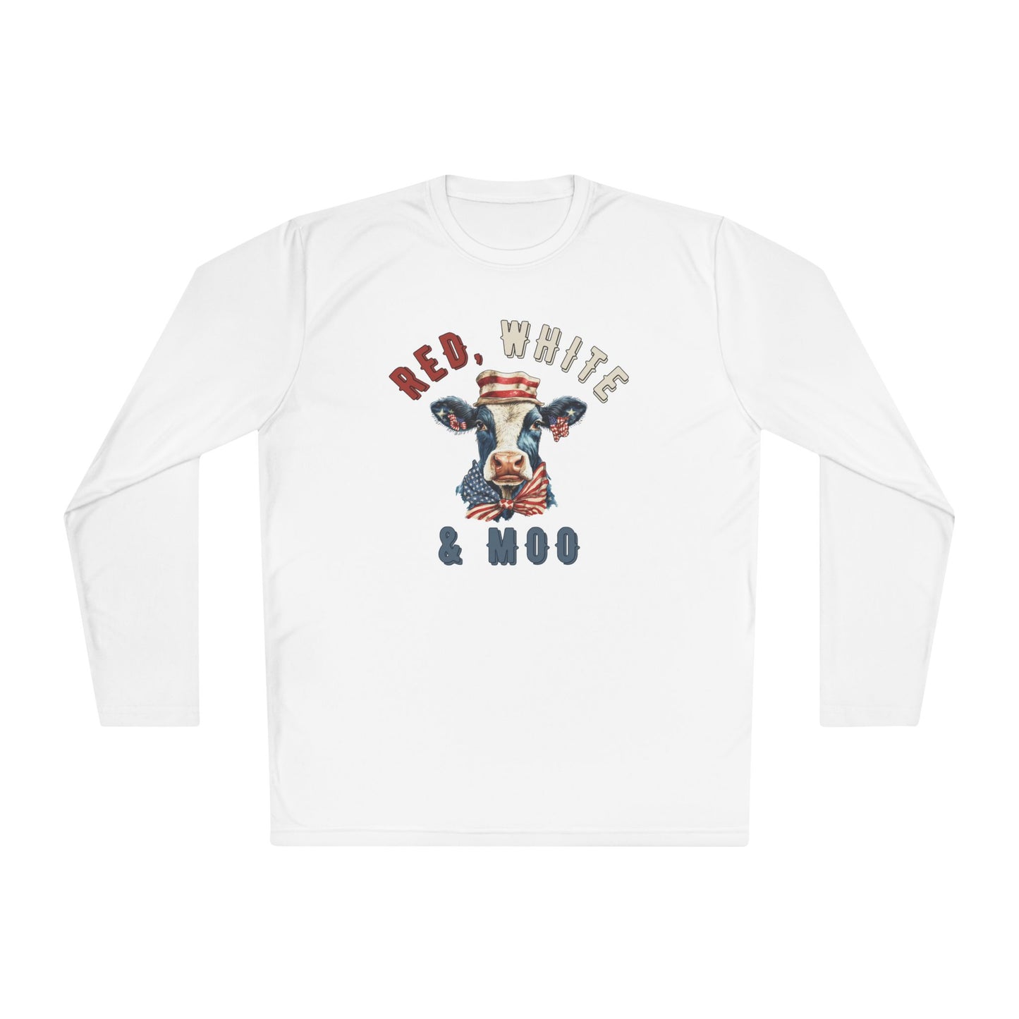 Red, White, & Moo Adult Long Sleeve Tee