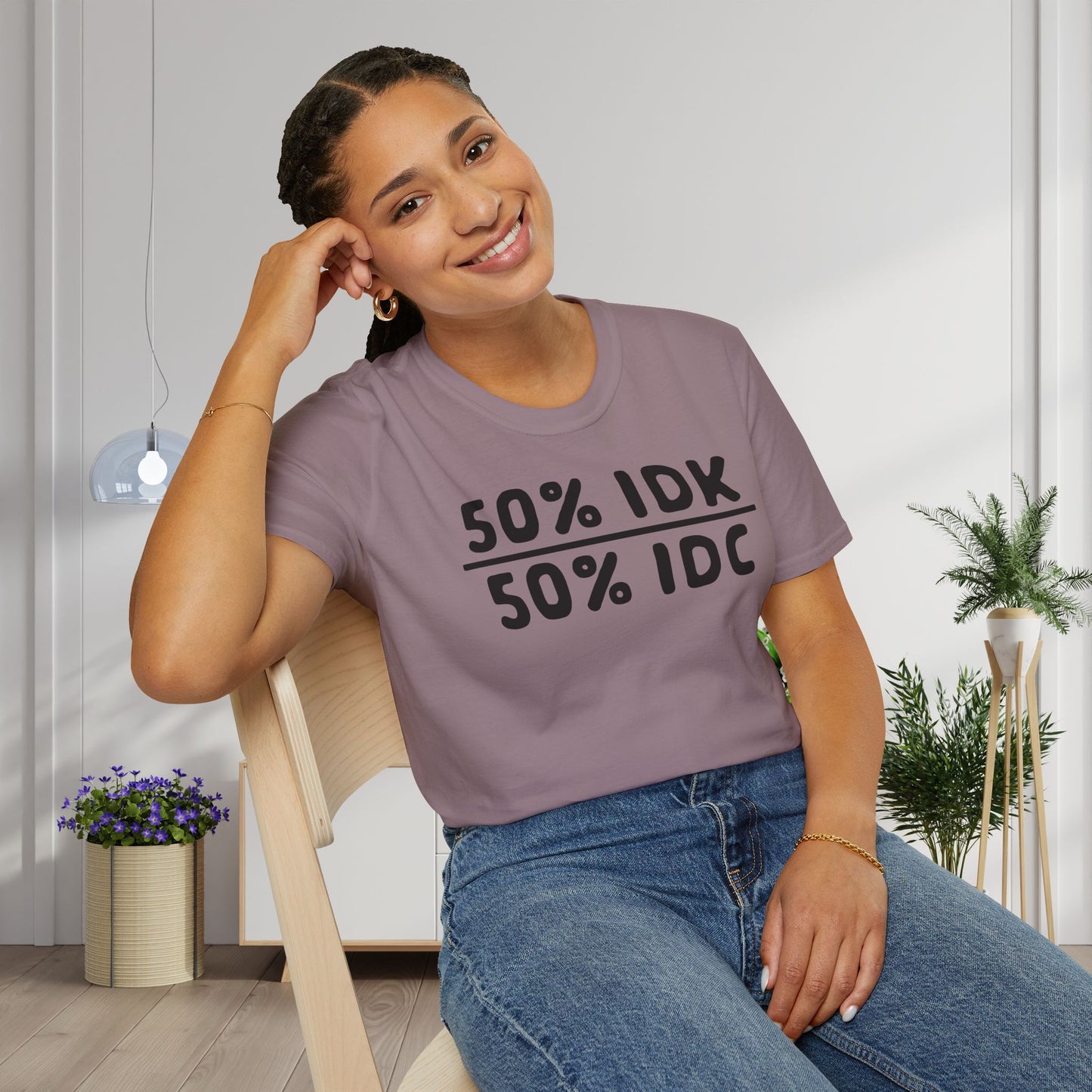 50% IDK 50% IDC Adult T-shirt