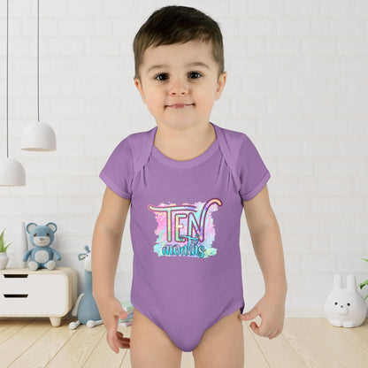 Pastel Wild One Milestone Baby Bodysuit-Ten Months