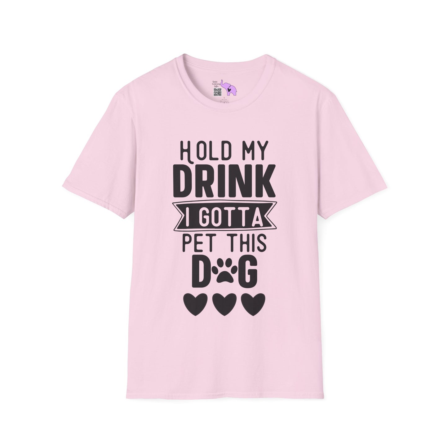 Hold My Drink I Gotta Pet This Dog Adult T-shirt