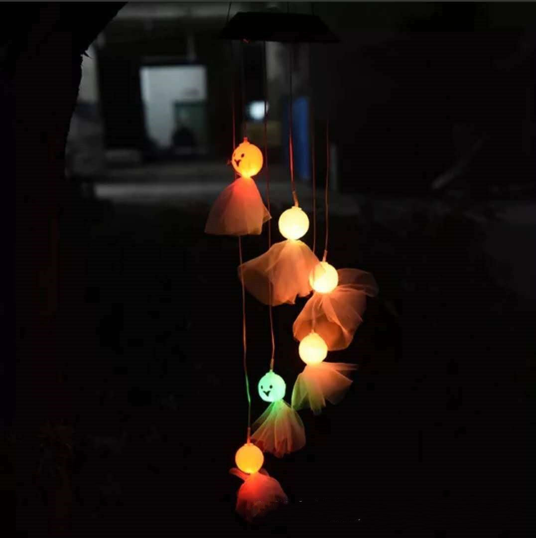 Halloween Skull Solar Powered LED Light Wind Chimes