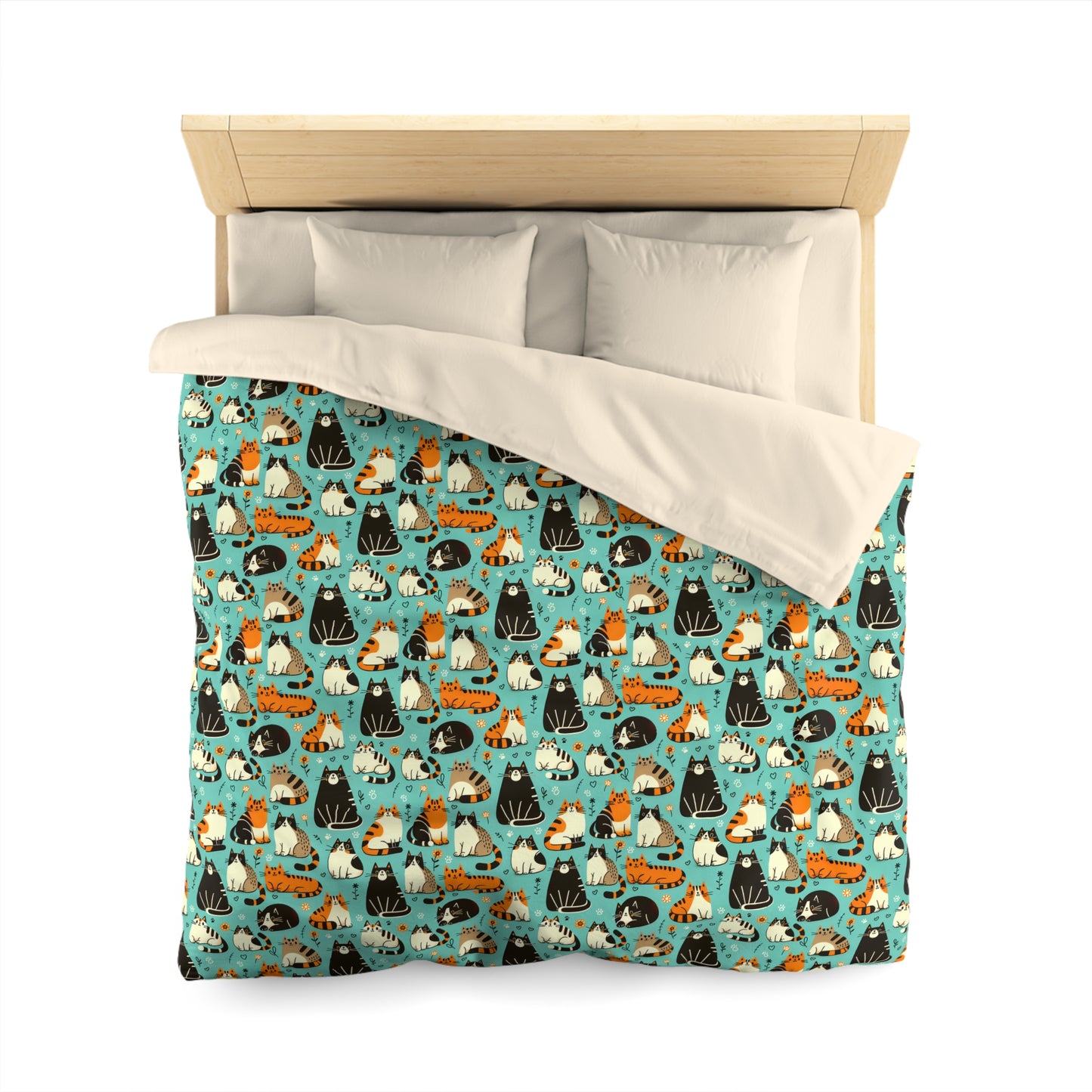 Whimsy Whiskers Microfiber Duvet Cover