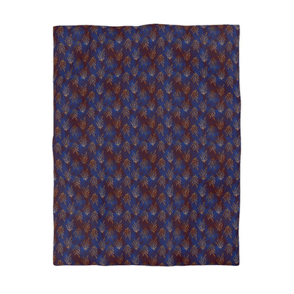 Midnight Gilded Leaves Microfiber Duvet Cover