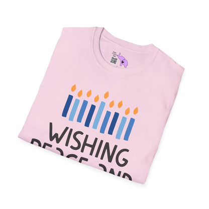 Hanukkah Wishing Peace & Light Adult T-shirt
