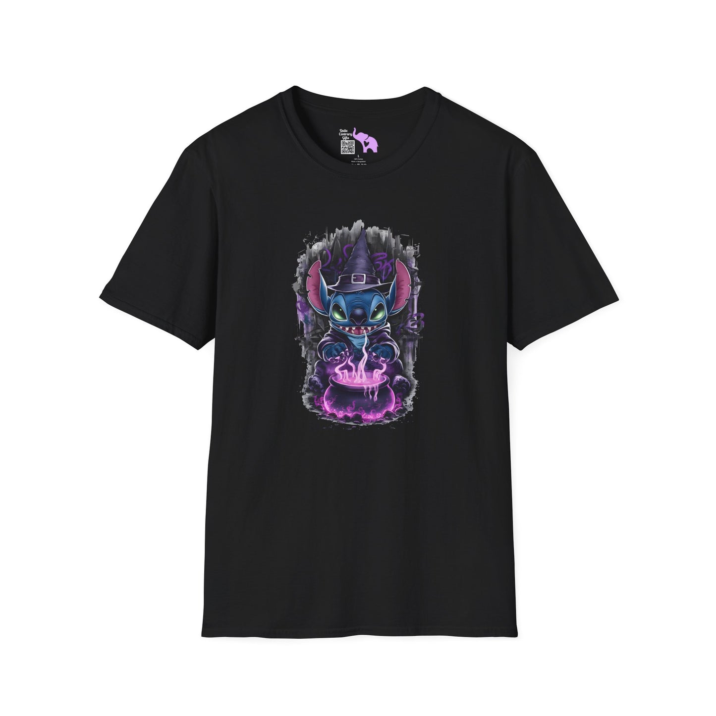 Halloween Stitch w/Purple Cauldron Adult T-shirt