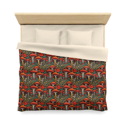 Mushroom Meadow Microfiber Duvet Cover
