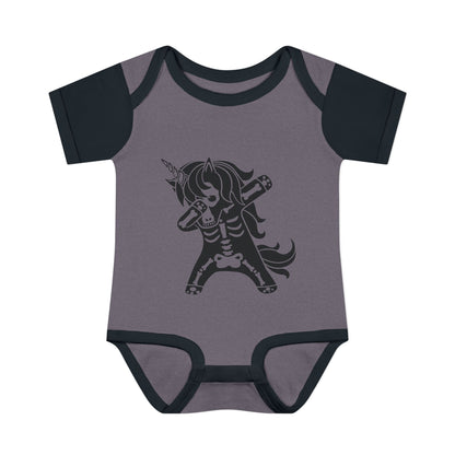 Dabbing Unicorn Skeleton Infant Baby Rib Bodysuit