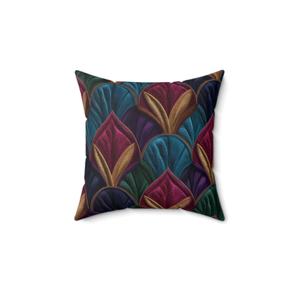 Velvet Night Garden Print Throw Pillow