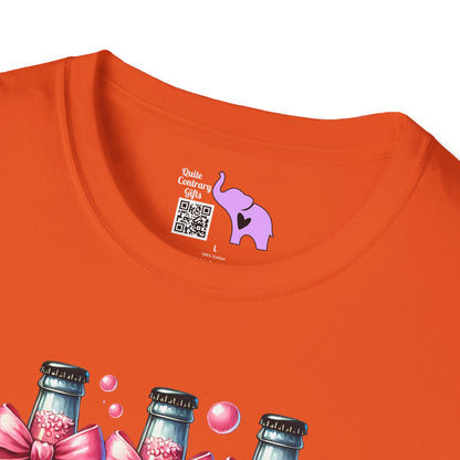 Pink Fizzy Drink w/Pumpkins Adult T-shirt