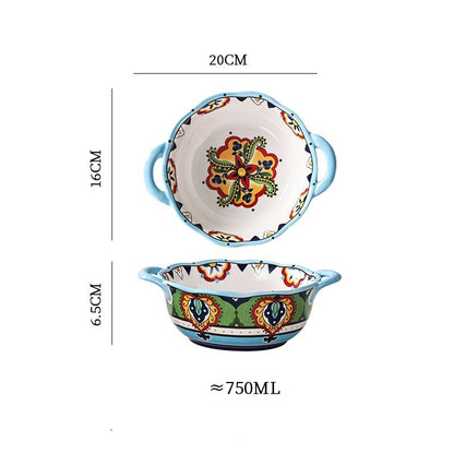 Double Ear Ceramic Soup Bowl