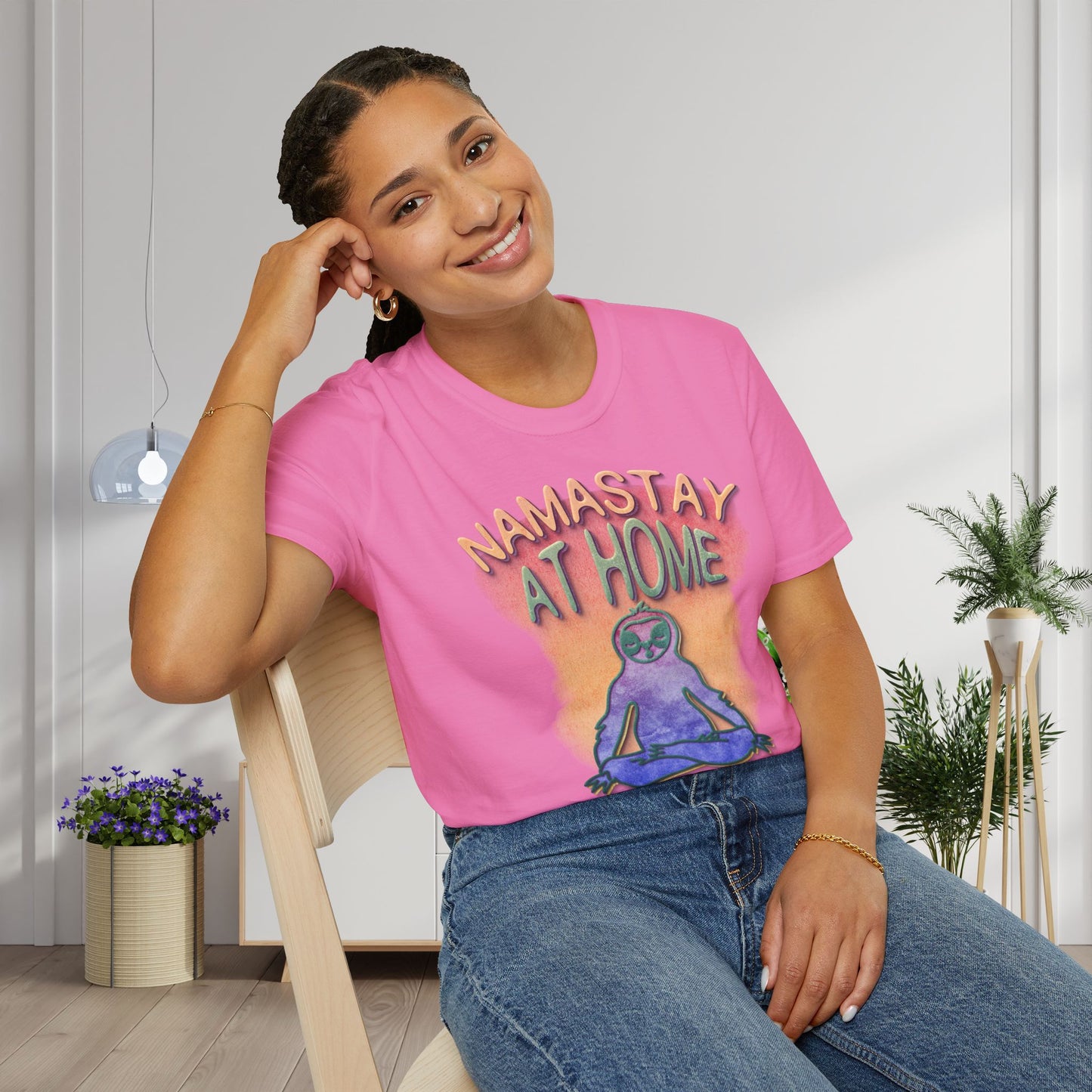 Namastay At Home Adult T-shirt