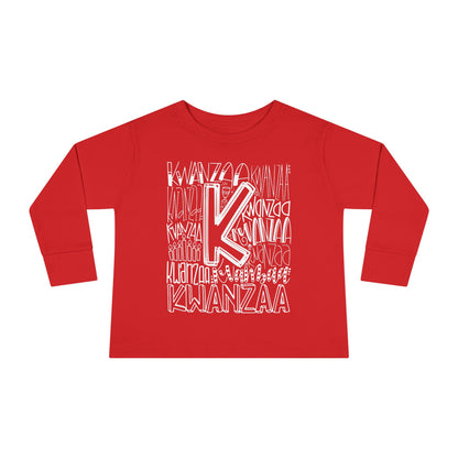 Kwanzaa Wordcloud Toddler Long Sleeve Tee