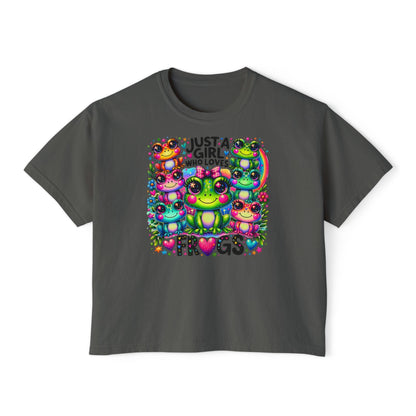 Just A Girl Who Loves Frogs Women's Boxy Tee