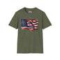 Waving American Flag Adult T-Shirt