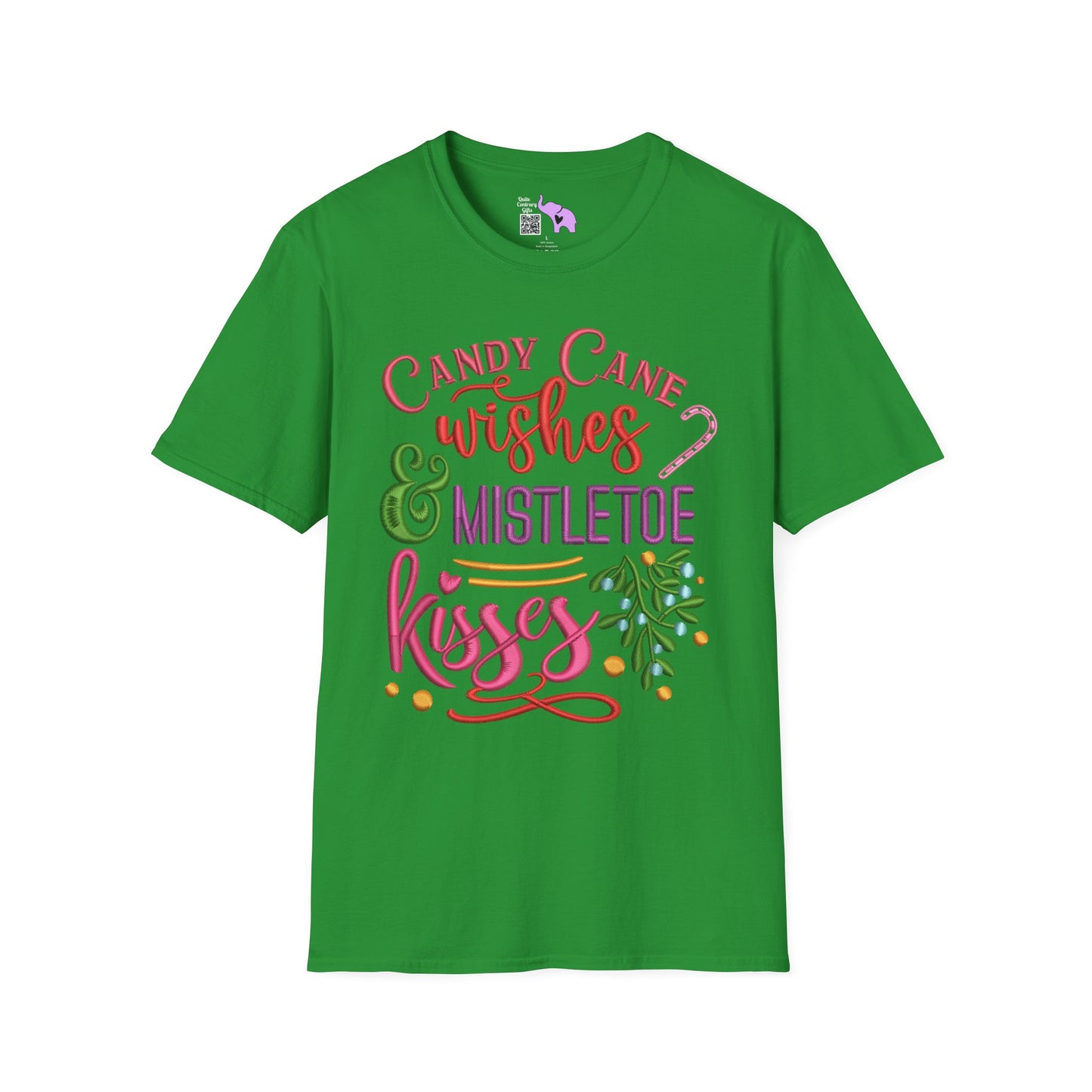 Candy Cane Wishes & Mistletoe Kisses Adult T-shirt