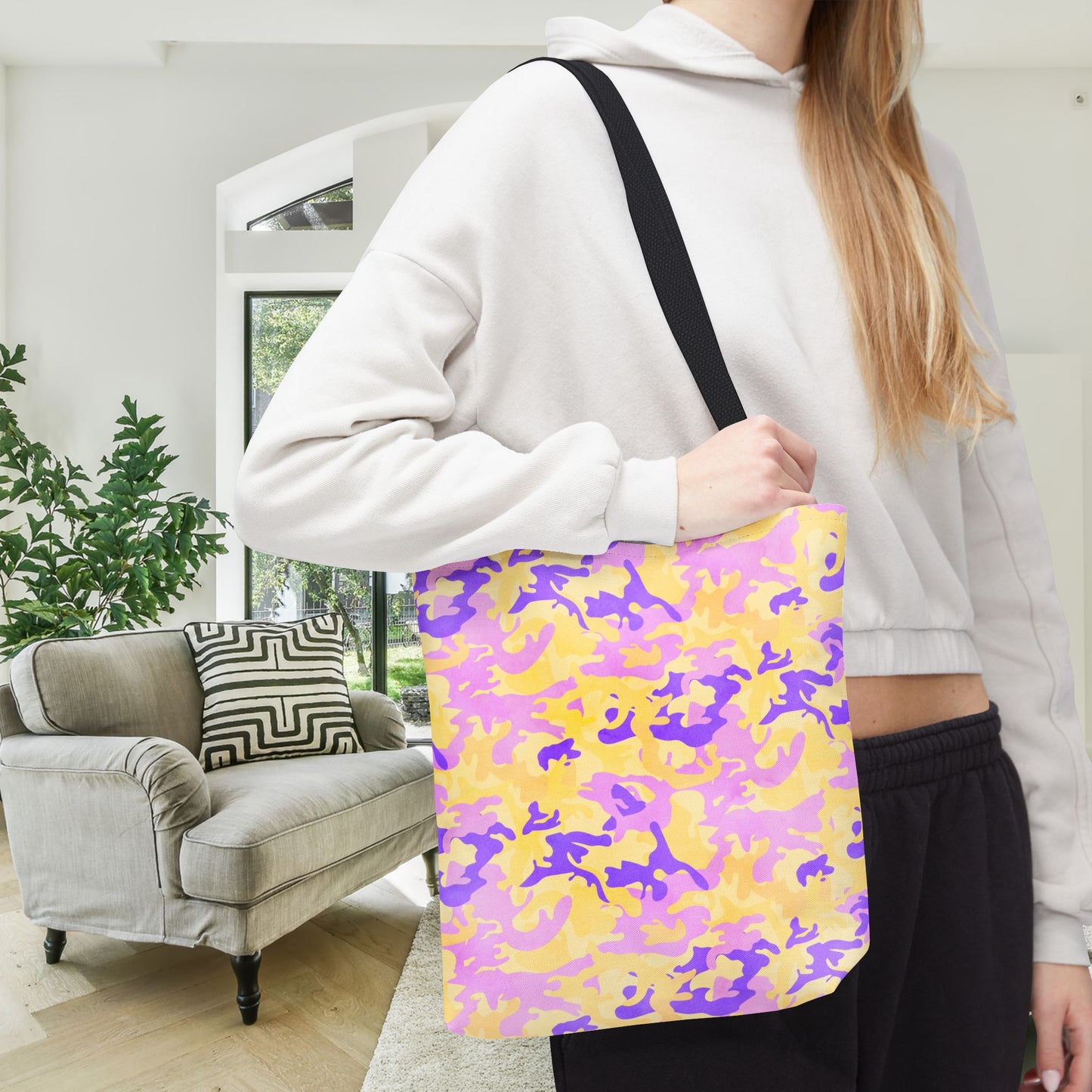 Peach Sorbet Camo Canvas Tote Bag