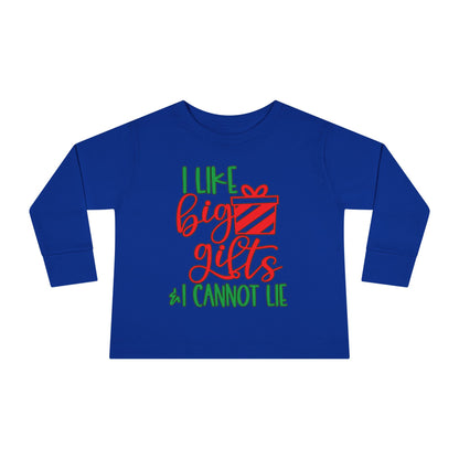 I Like Big Gifts & I Cannot Lie Toddler Long Sleeve Tee