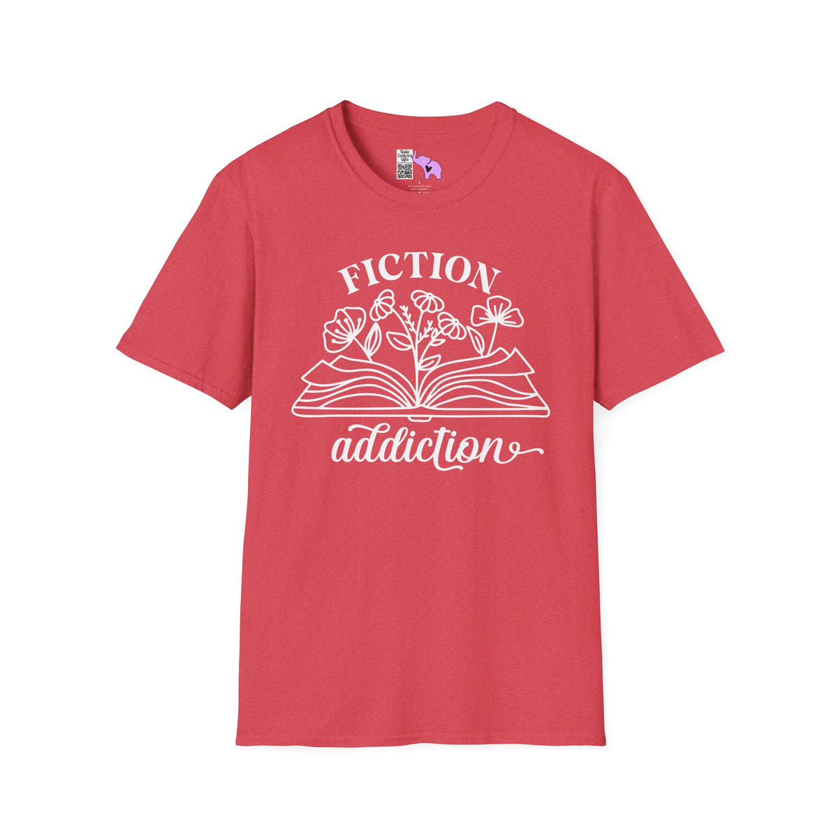 Fiction Addiction (Flowers, Open Book) Adult T-shirt