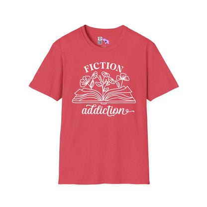 Fiction Addiction (Flowers, Open Book) Adult T-shirt