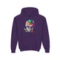 Cute Colorful Kitty w/Soccer Ball Youth Hoodie