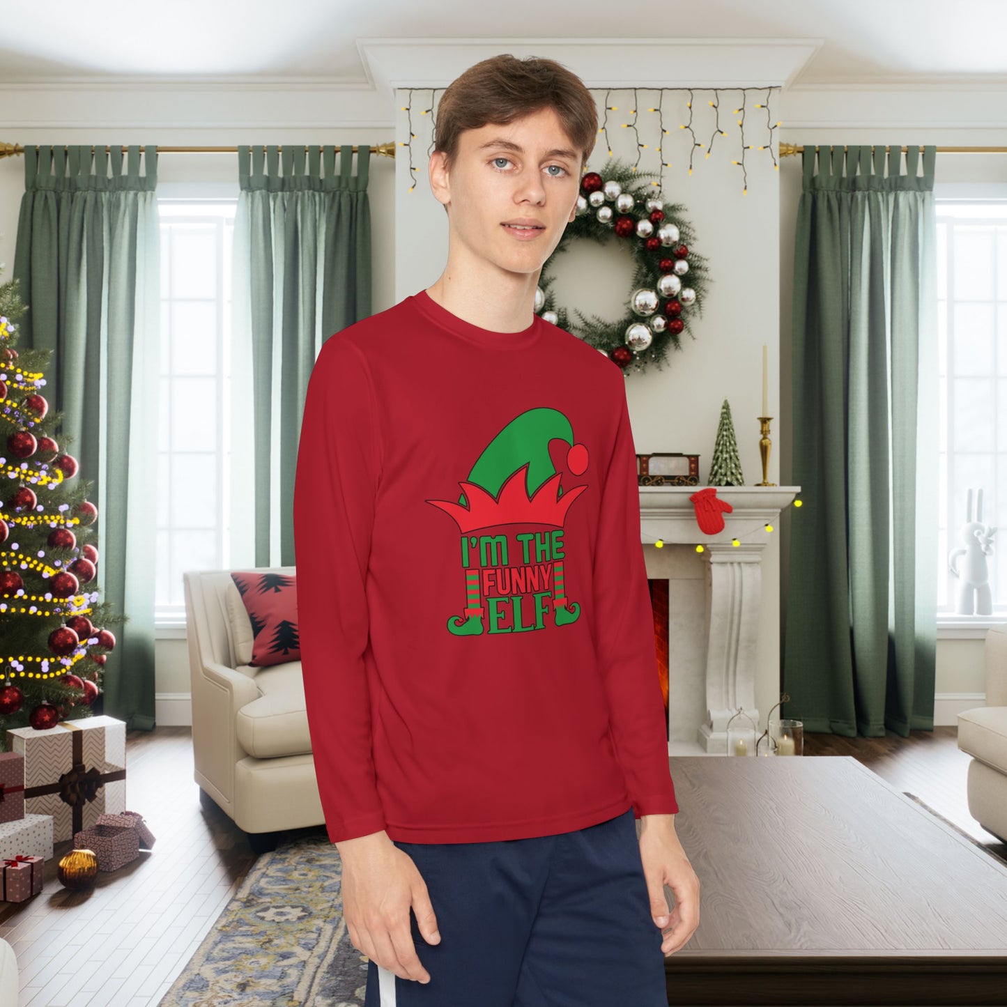 I'm The Funny Elf Youth Long Sleeve Tee