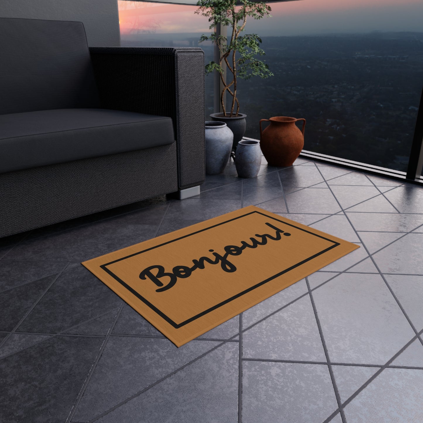 Bonjour Fabric No Slip Doormat