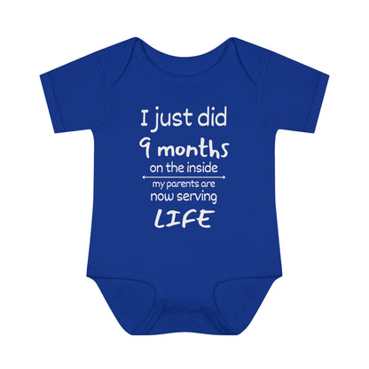 I Just Did 9 Months on the inside Infant Baby Rib Bodysuit