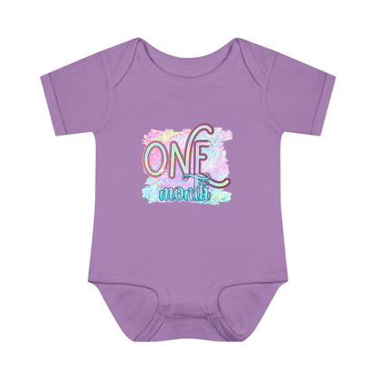 Pastel Wild One Milestone Baby Bodysuit-One Month