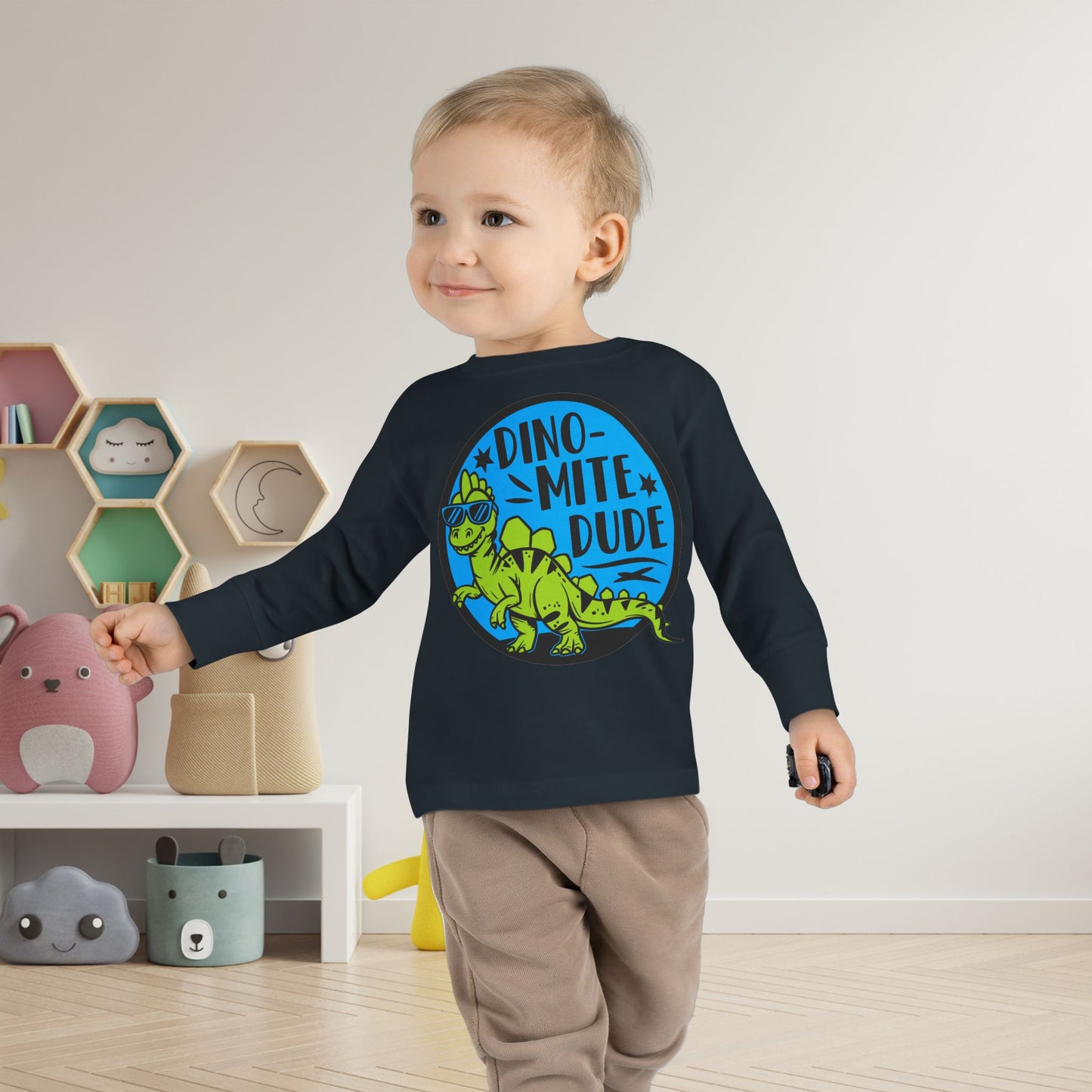 Dino-Mite Dude Toddler Long Sleeve Tee