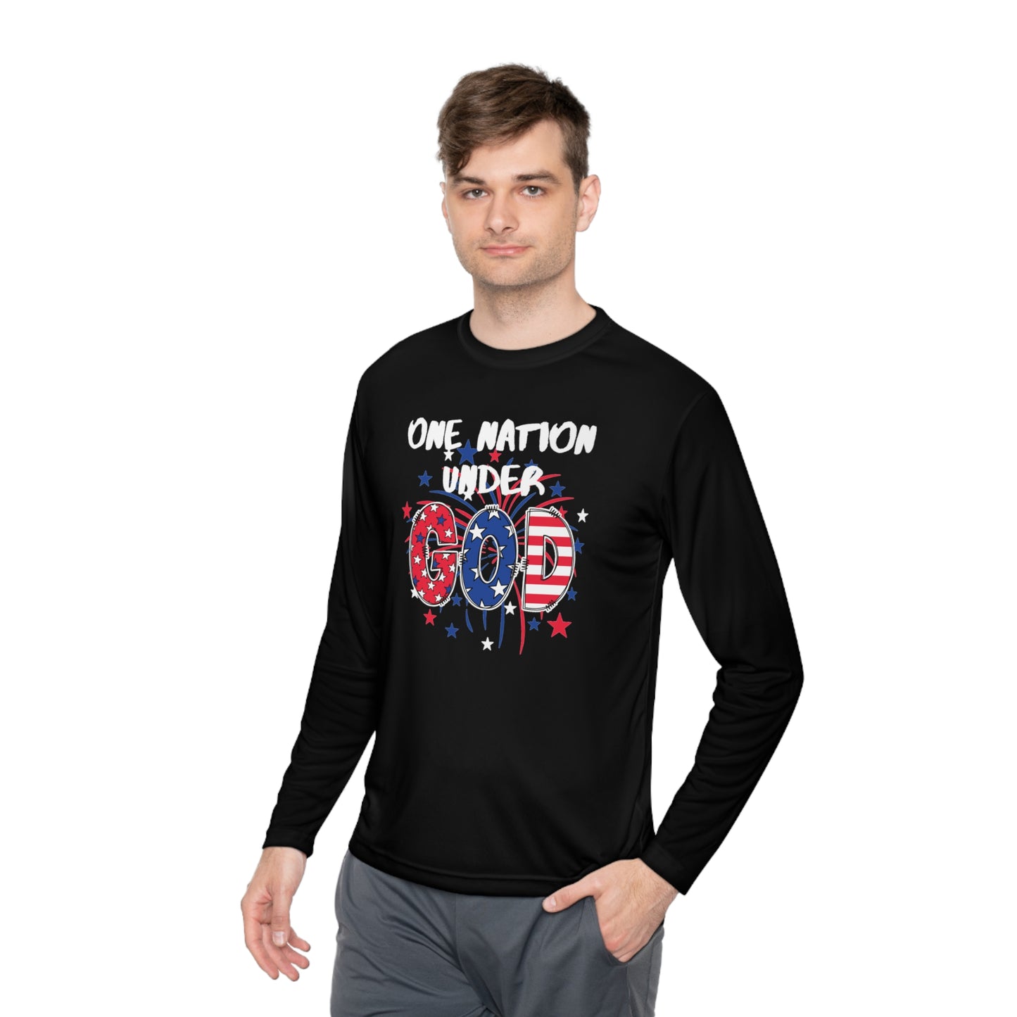 One Nation Under God Unisex Lightweight Long Sleeve Tee