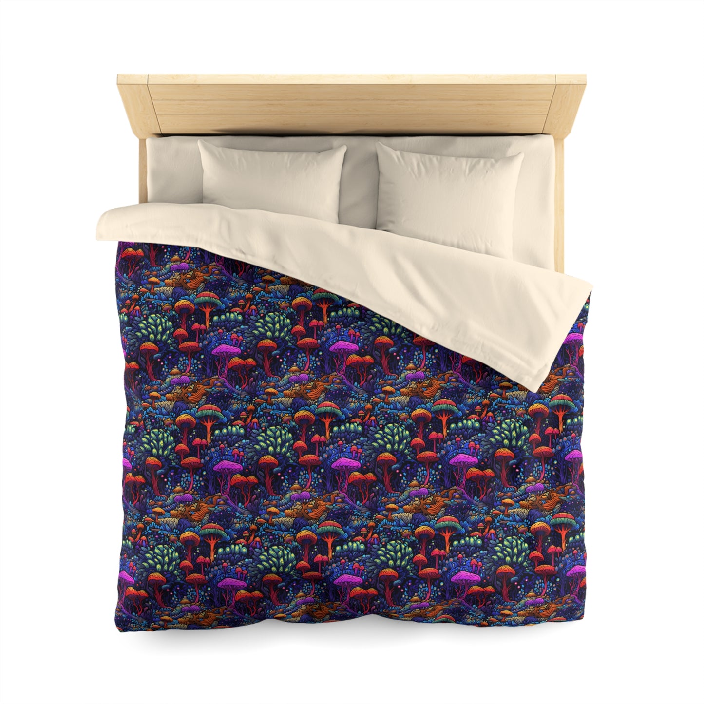 Trippy Mushrooms Microfiber Duvet Cover