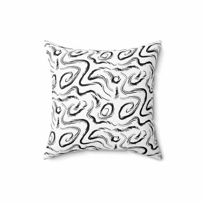Grunge Scribbles Throw Pillow