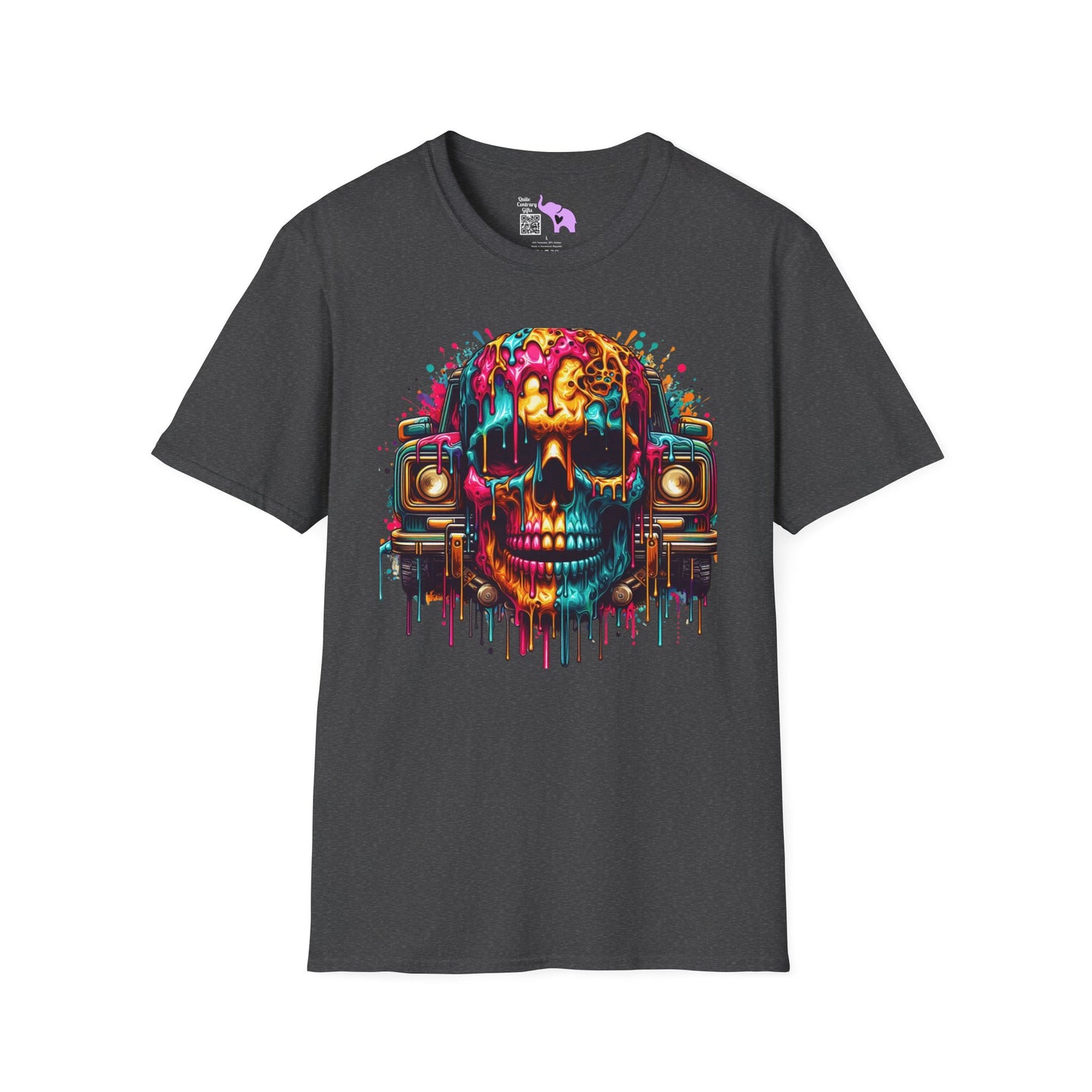 Colorful Skull & Car T-shirt