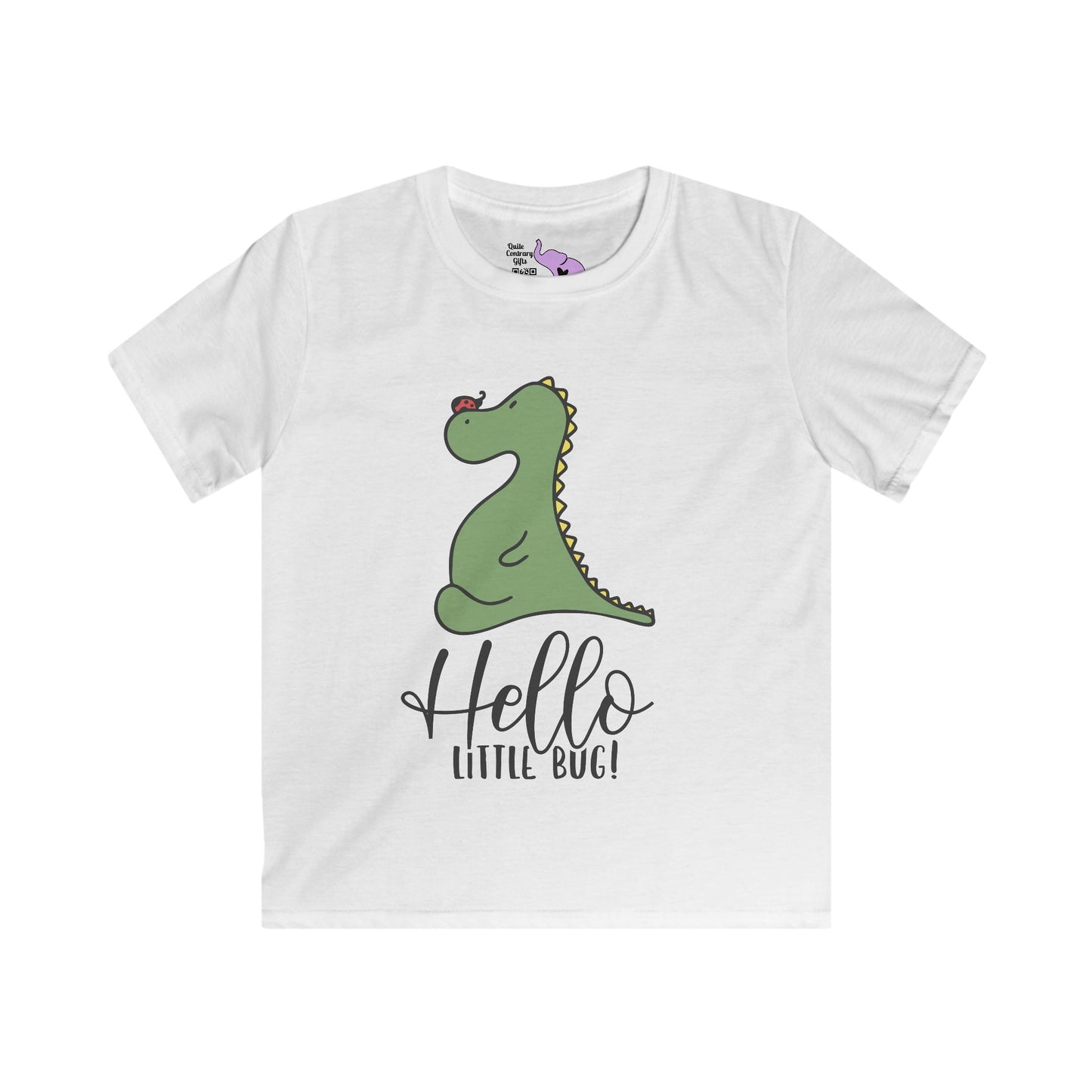 Hello Little Bug (Dinosaur) Kids Softstyle Tee