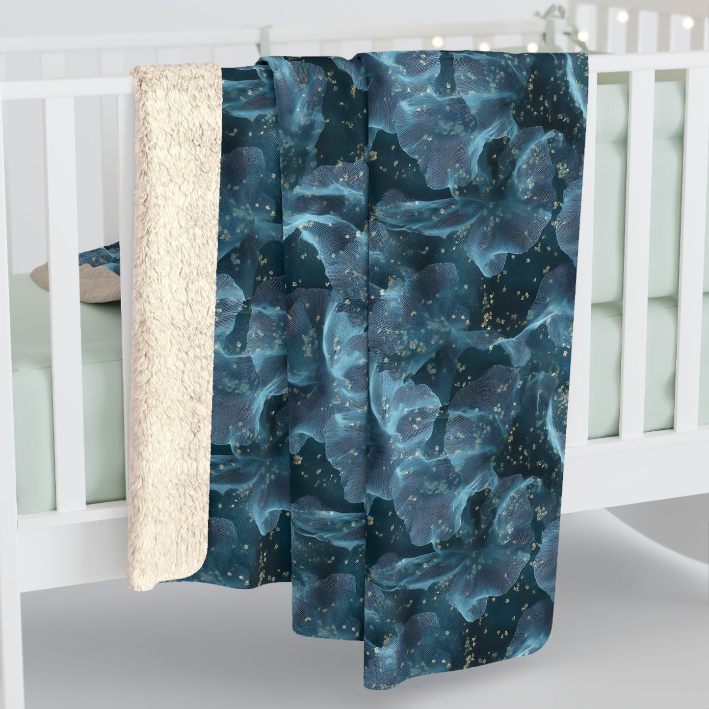 Midnight Sheer & Lace Fleece Blanket