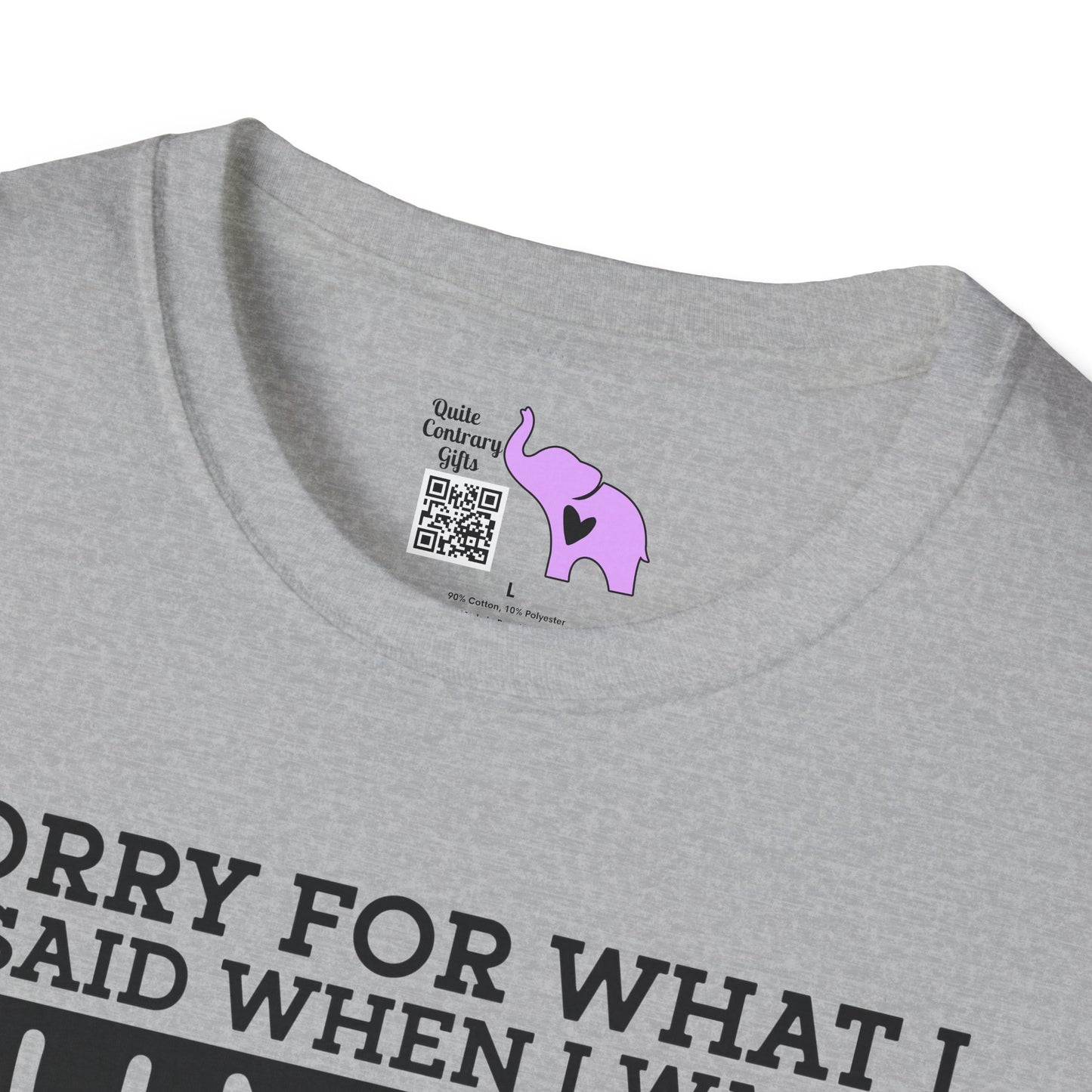 Sorry For What I Said When I Was Hungry Adult T-shirt