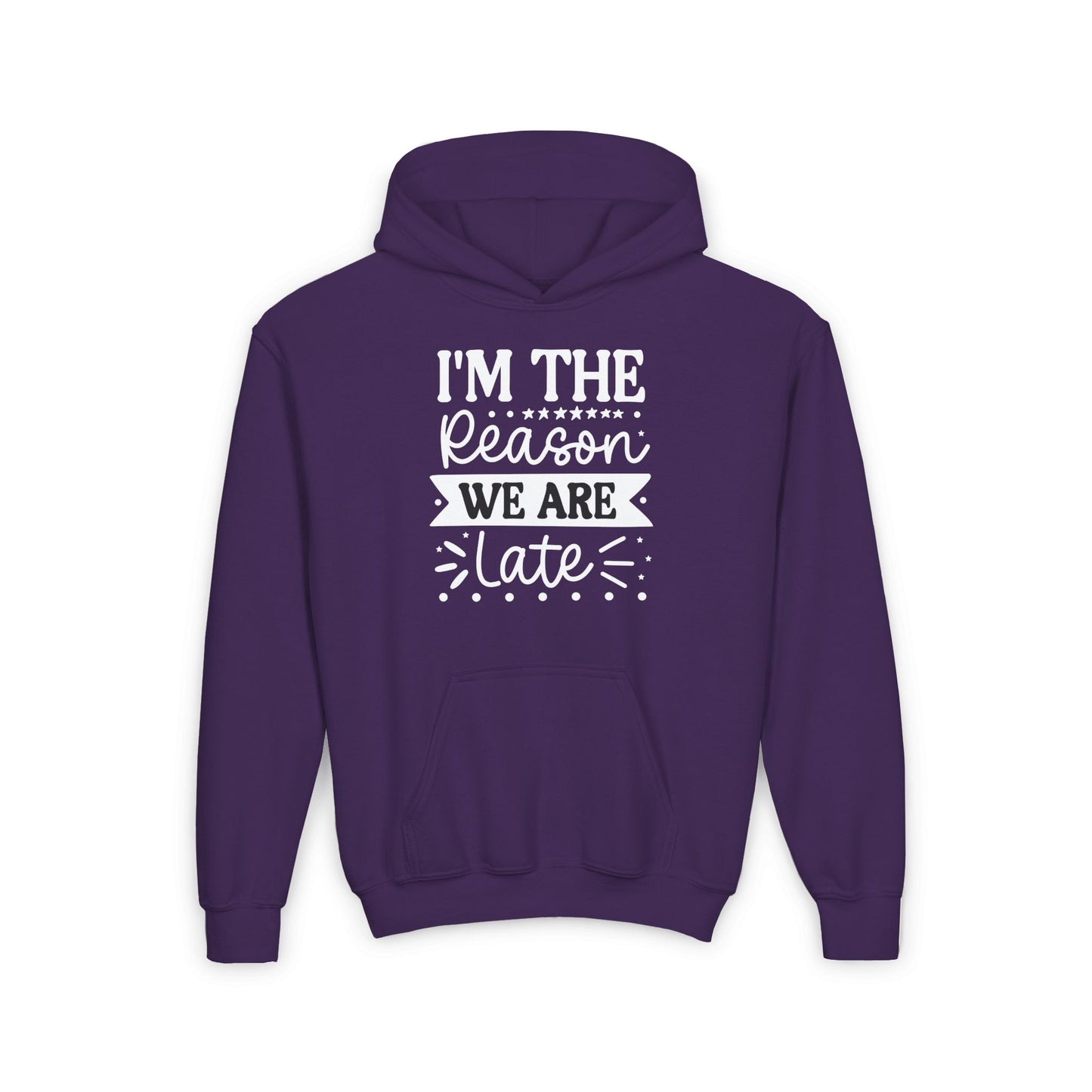 I'm The Reason We Are Late Youth Heavy Blend Hoodie