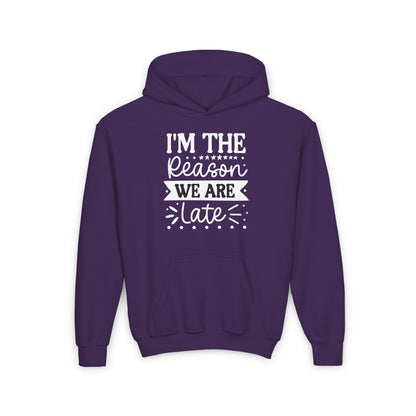 I'm The Reason We Are Late Youth Heavy Blend Hoodie