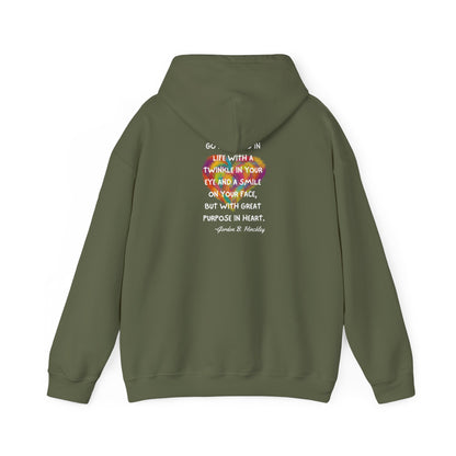 Go With Purpose In Heart Heavy Blend™ Hooded Sweatshirt