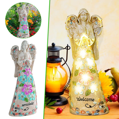 Angel Resin Statue LED Lamp