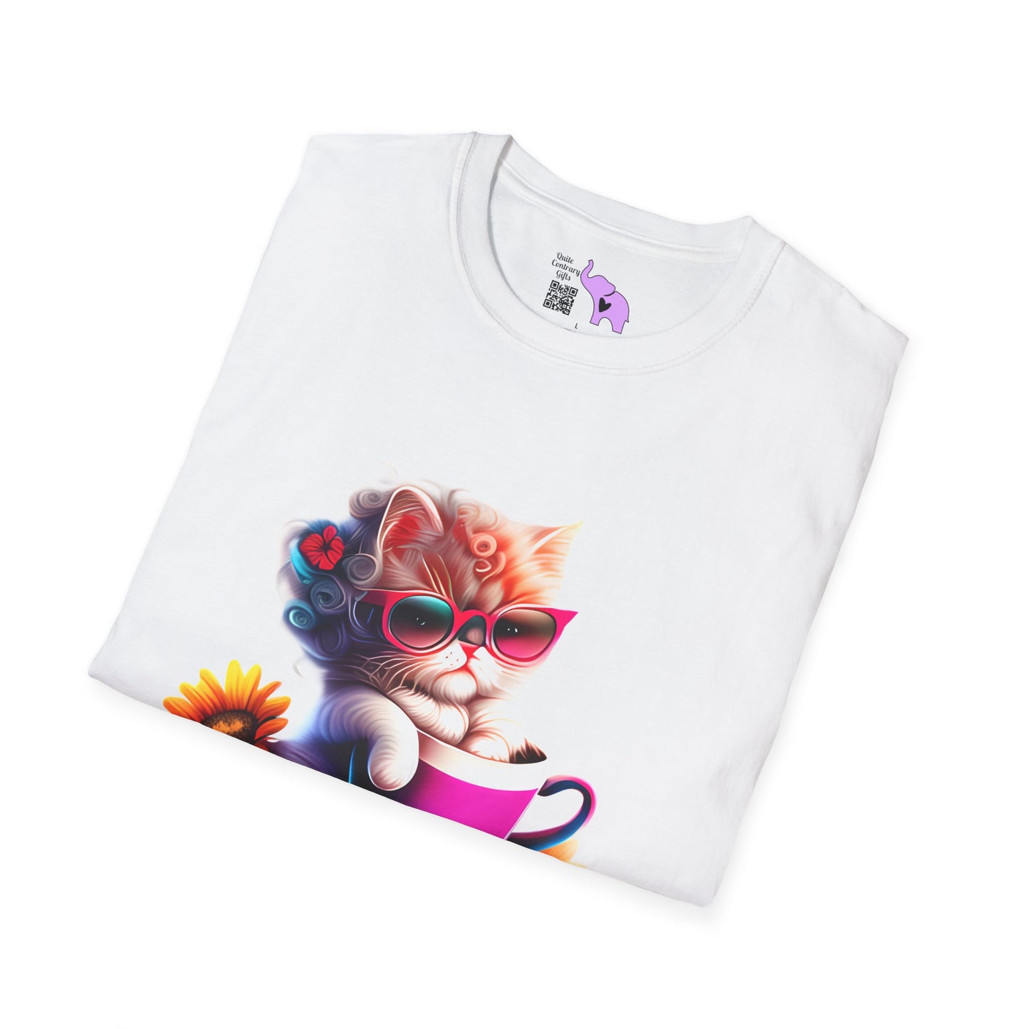 Cool Sunflower Kitten 3 Adult T-shirt